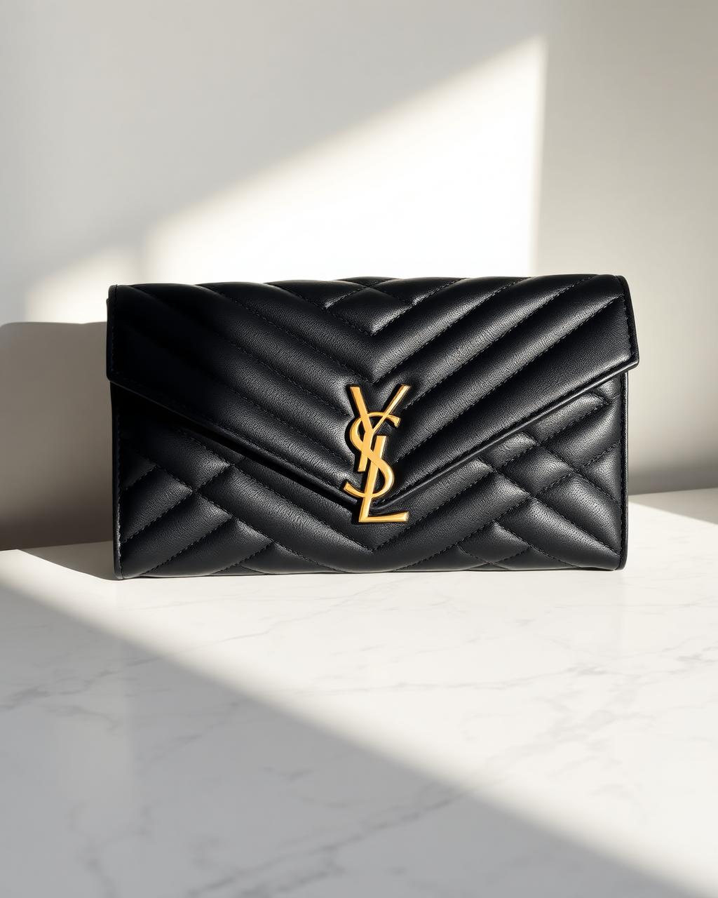 Saint Laurent Envelope Monogram Clutch